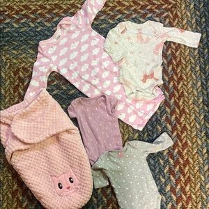 Child of Mine Pink and Purple Long Sleeve Winter Bundle